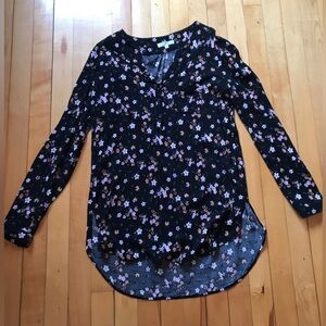 Floral Black Blouse